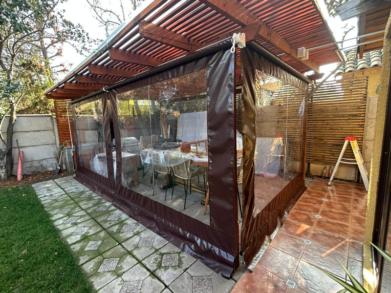 Toldo PVC Medida Estándar Protección Total contra Lluvia, Viento y Frío